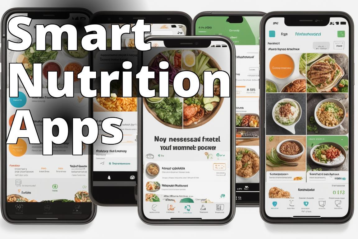 A collage of smartphone screens displaying the interfaces of different nutrition apps mentioned in t